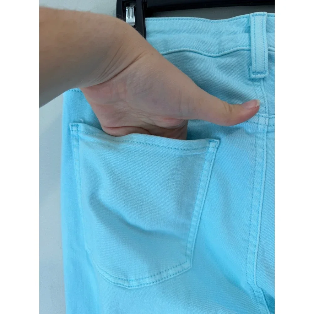 Talbots Womens 6 Straight Leg Crop Jeans Light Blue Denim Mid Rise Pants